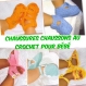 1 modèle chaussures -chaussons pour bébé au crochet.patron,tutoriels français en format pdf +légende anglaise /française