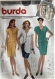 Vintage ans 70 paquet - patron burda couture a papier vert . modèles 3 chic robe,ensemble,tunique  pour femme 