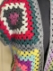 Chic gilet - kimono multicolore style boho, crochet fait main ,fil acrylique/ coton,pour femme taille unique 40-44