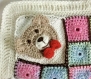 Couverture amigurumis style patchwork au crochet  pour bébé.fil acrylique doux,t 50x60 cm
