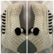 Chaussettes fantaisie en tricot,couleur crème / noire,fil laine / acrylique,taille 37-40