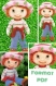Modèle poupée charlotte fraise au crochet.patron avec tutoriels en français.anglais .format pdf