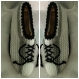 Baskets - chaussons  d’intérieur avec semelles doux( couler noire)fantasie en tricot fait main,pour femme,homme t40-43