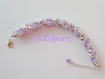 Bracelet torchon violet ab-argent en cristal de boheme