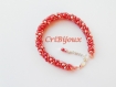 Bracelet torchon coral ab en cristal de boheme 