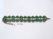 Bracelet vert et bronze avec cristaux et superduo 