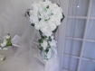 Mariage bouquet de mariée artificiel blanc et ivoire