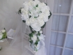 Mariage bouquet de mariée artificiel blanc et ivoire