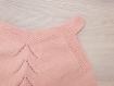 Robe plissée bébé 3 mois rose tricot fait main - cadeau naissance