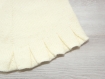 Robe layette plissée laine jaune poussin 3 - 6 mois tricot fait main, cadeau naissance