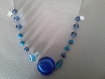 Parure trois pièce perles bleues en verre étoilé a194
