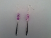 Parure perles de verre violettes a206