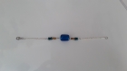 Bracelet perles bleues chaine argenté a280