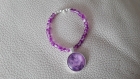 Bracelet perles et cabochon violet à306
