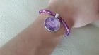 Bracelet perles et cabochon violet à306