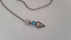 Bracelet à enrouler chaine argenté pointé de flèche et pierre turquoise a309