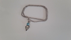 Bracelet à enrouler chaine argenté pointé de flèche et pierre turquoise a309