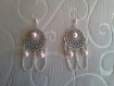 Boucles d oreille ethnique perles rose pale a542