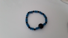 Bracelet elastique perles turquoise et noire a587