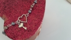 Bracelet argenté coeur perles de nacre clé a595