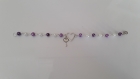 Bracelet argenté coeur perles de nacre violette clé a596
