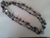 Sautoir perles de nacre noires   a843