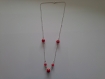 Collier perles rouge a955