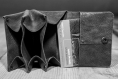 Porte-monnaie cuir noir, petit modèle