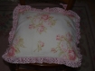 Magnifique coussin de chaise shabby chic dÉcor floral bouquet de roses 
