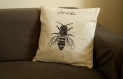 Housse de coussin - abeille let it bee