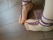 Barefoot sandals (bijoux de pieds) macramé et perles.