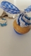 Porte-clés cupcake bleu fimo