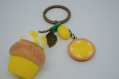 Porte-clés cupcake citron fimo