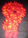 Écharpe en laine filet rouge et orange 