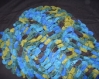 Écharpe en laine pompon bleu 