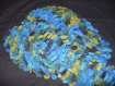 Écharpe en laine pompon bleu 