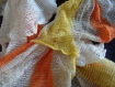 Écharpe en laine filet orange et jaune 2 