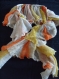 Écharpe en laine filet orange et jaune 1 