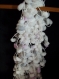 Écharpe en laine pompon blanche et couleurs 