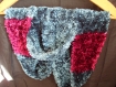 Écharpe en laine duvet rose et bleu 