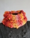 Snood col bien chaud flowers couleurs chaudes bordeaux rouge orange femme / fille
