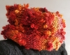 Snood col bien chaud flowers couleurs chaudes bordeaux rouge orange femme / fille