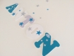 Lettres en bois thème semeur d'étoiles - prénom en bois personnalisé (11cm - turquoise bleu blanc gris)