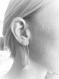 Boucles d'oreilles ethnique texturées design argent massif 925,triangle,longues,minimaliste,monture moderne,touareg berbere,bobo boho bohème
