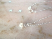Collier argent et pendent perle d'eau douce blanche coupole,fin,minimaliste,925,épuré,sobre,classique,chic,freshwater pearl,natural necklace