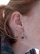 Boucles d'oreilles personnalisables argent modernes,design,minimalistes,contemporaine raides en argent pierre fine semi précieuse agate bleu