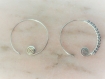 Xl créoles argent massif,anneaux,925,diamètre 4 cm,boucles oreilles,spirale,ethnique,bohème,bobo,personnalisable,grosses boucles,cercle,rond