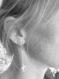 Boucles d'oreilles ethniques fil d'argent massif 925 cuivre,tribal,spirale,moderne,minimaliste,triangle,géométrique,contemporain,unique,bobo