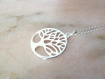 Collier arbre de vie argent 925 chaine,nature,végétal,foret,indémodable,cadeau,chance,porte bonheur,symbole,baptème,naissance,médaille