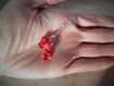 Boucles d'oreilles argent corail naturel,rouge longues love,massif 925,perles naturelles irrégulières,végétale,nature,raides,rouges,amour